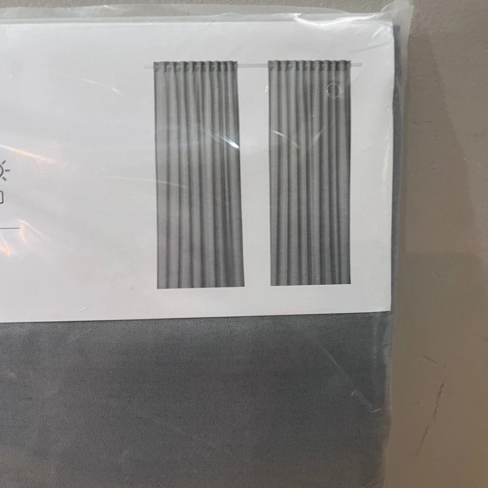 IKEA‎ Hilja Gray Curtains 1 Pair 2 Panels 57x98.5 Light Filtering 403.907.33 NEW